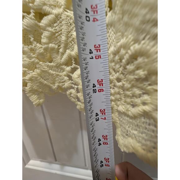 SANDRA DARREN Yellow Floral Crochet Lace Sheath Dress Plus Size 18 W Semi-Formal - Picture 8 of 9